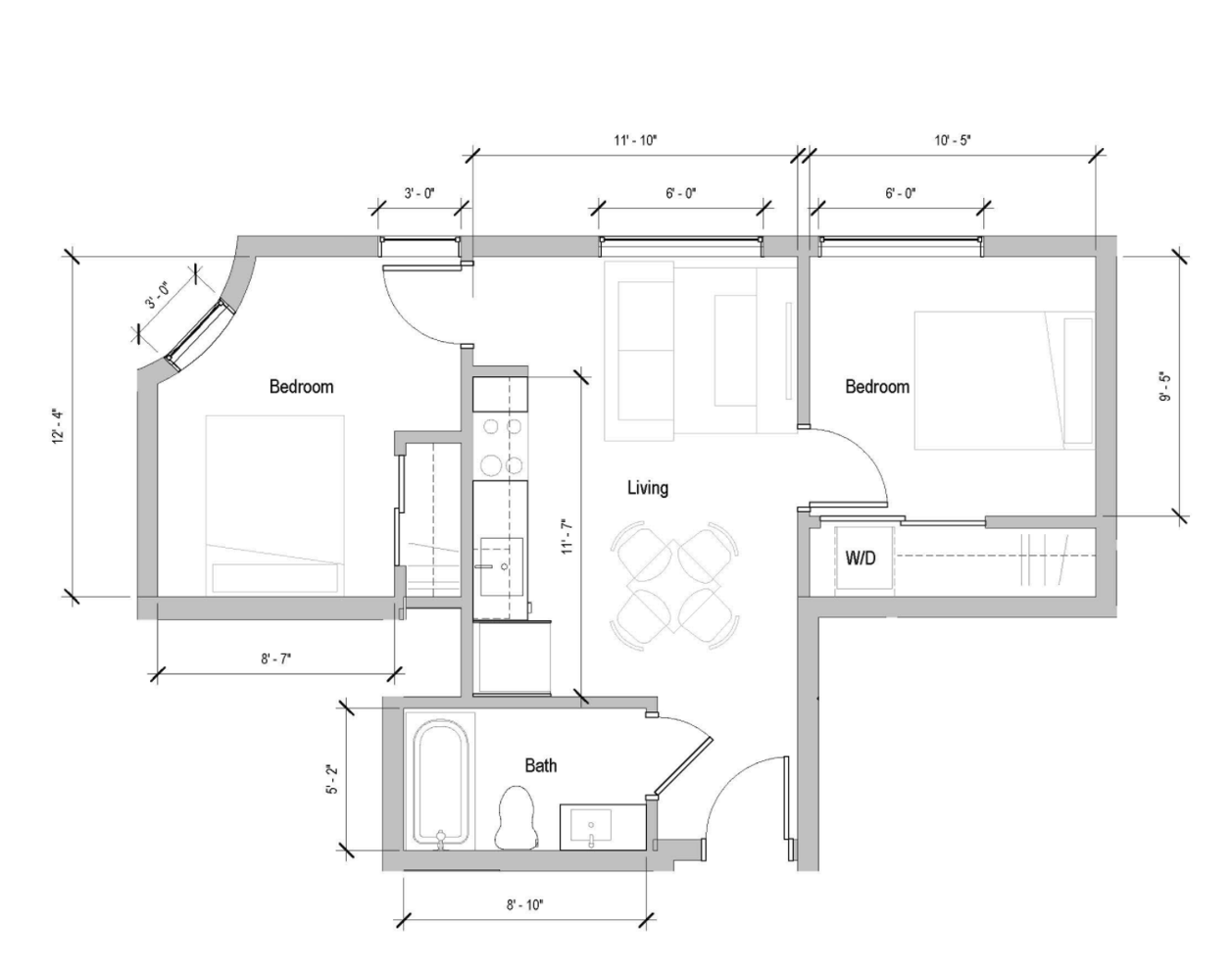 J2 Floor Plan J2 Floor Plan at Nomad Apartments, Portland, 97217